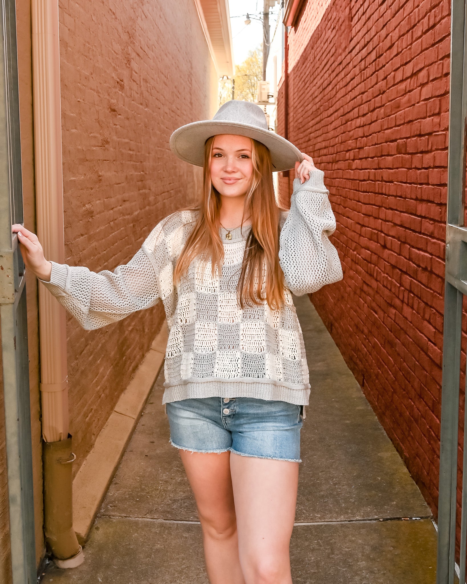 Picnic Date Checkered Knit Sweater