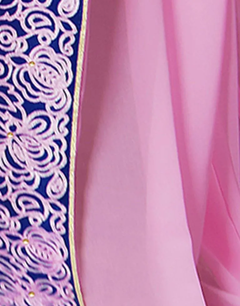 Pink Embroidery Saree