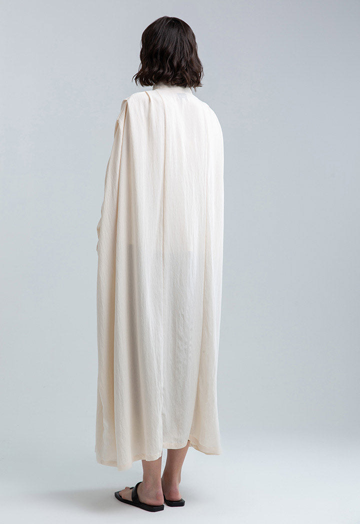 Pleated Sleeve Long Kimono