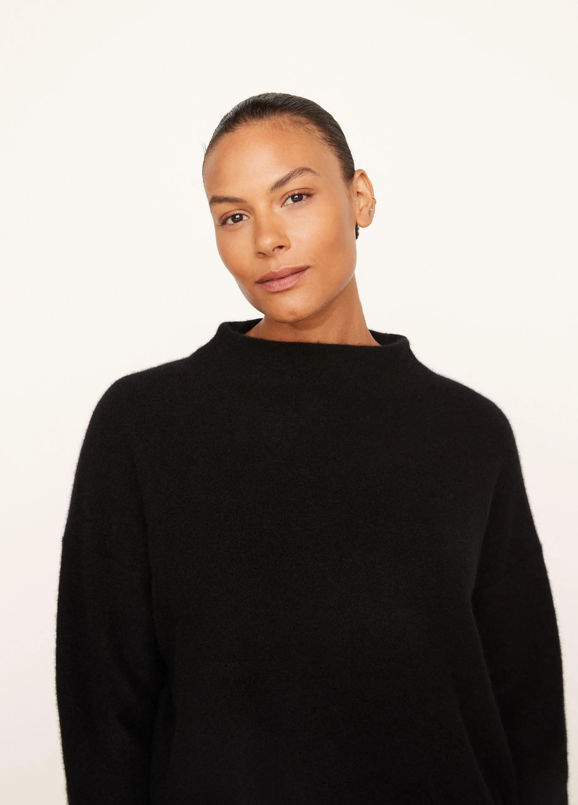 Plush Cashmere Funnel Neck Sweater