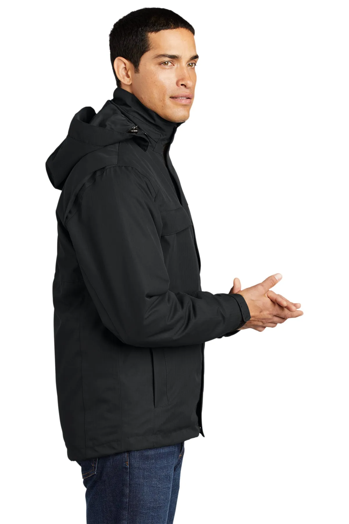 Port Authority Herringbone 3-in-1 Parka, Black [Via Transportation / Sioux Area Metro]