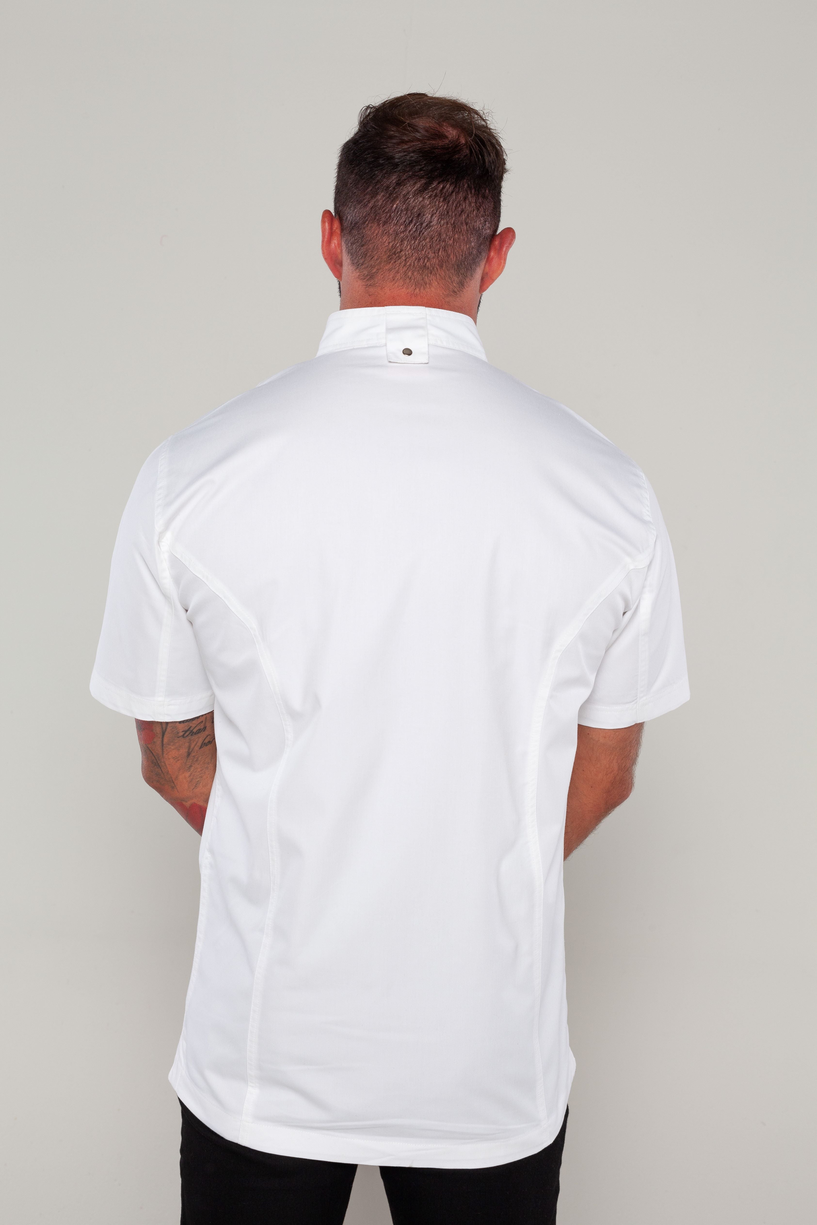 Press Chef jacket white with hand rolled cotton button