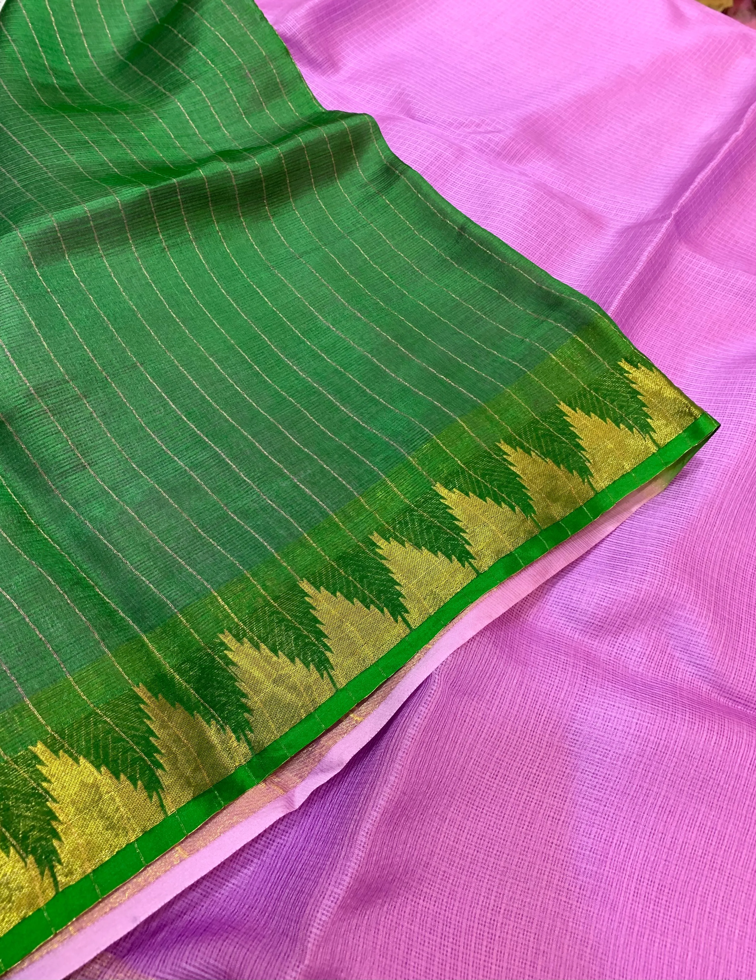 Pure kota silk saree with temple border