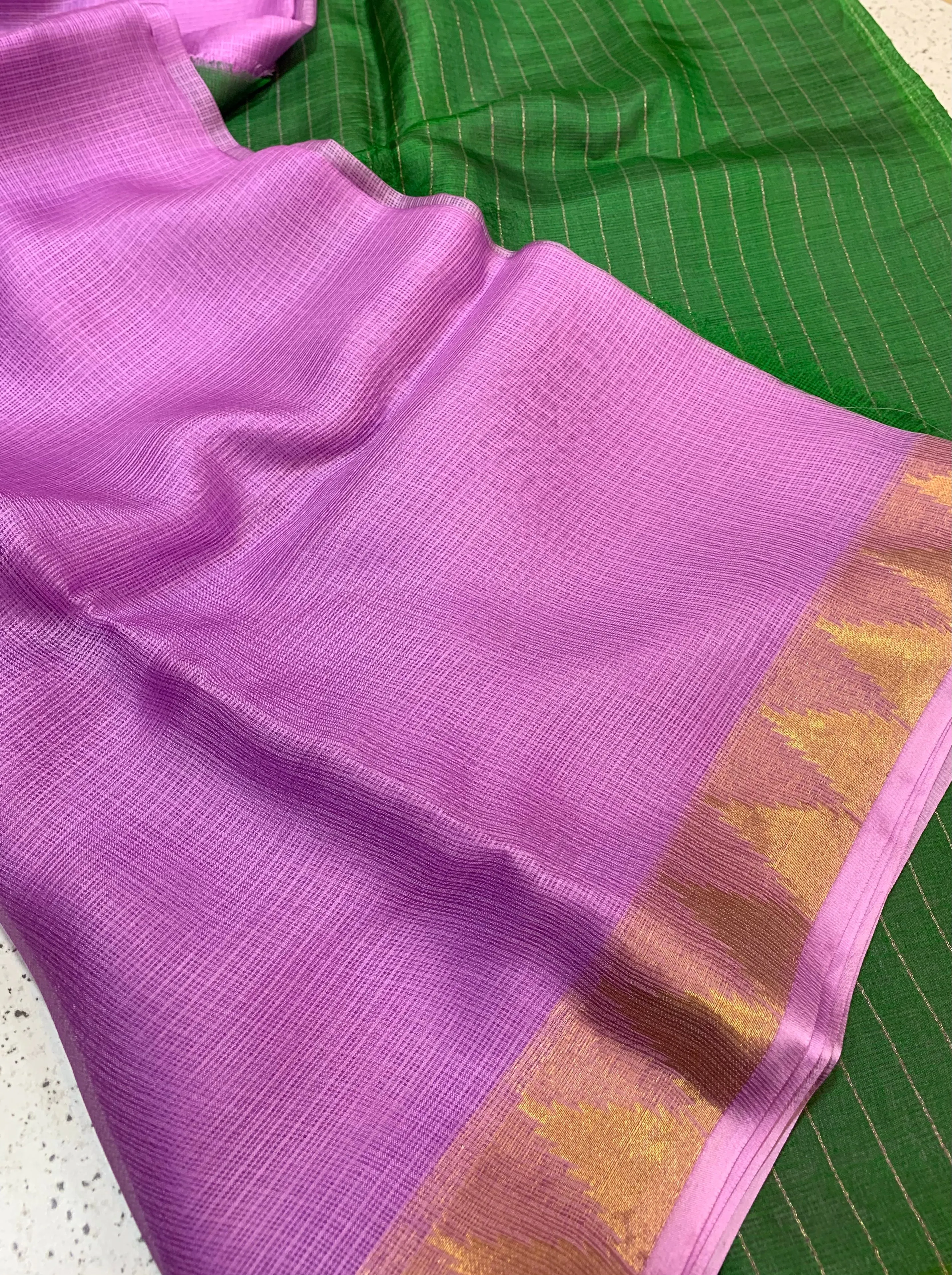 Pure kota silk saree with temple border