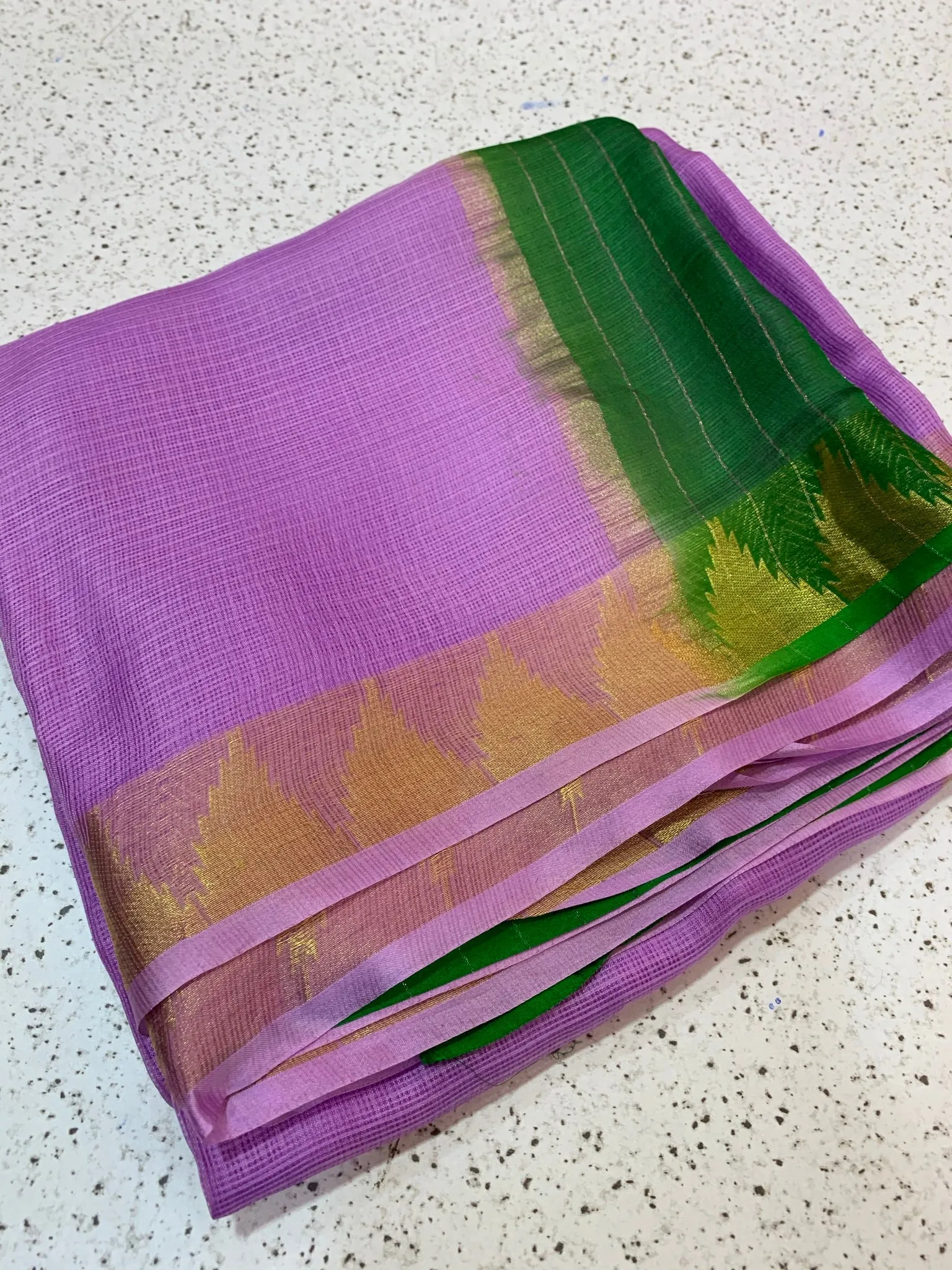 Pure kota silk saree with temple border