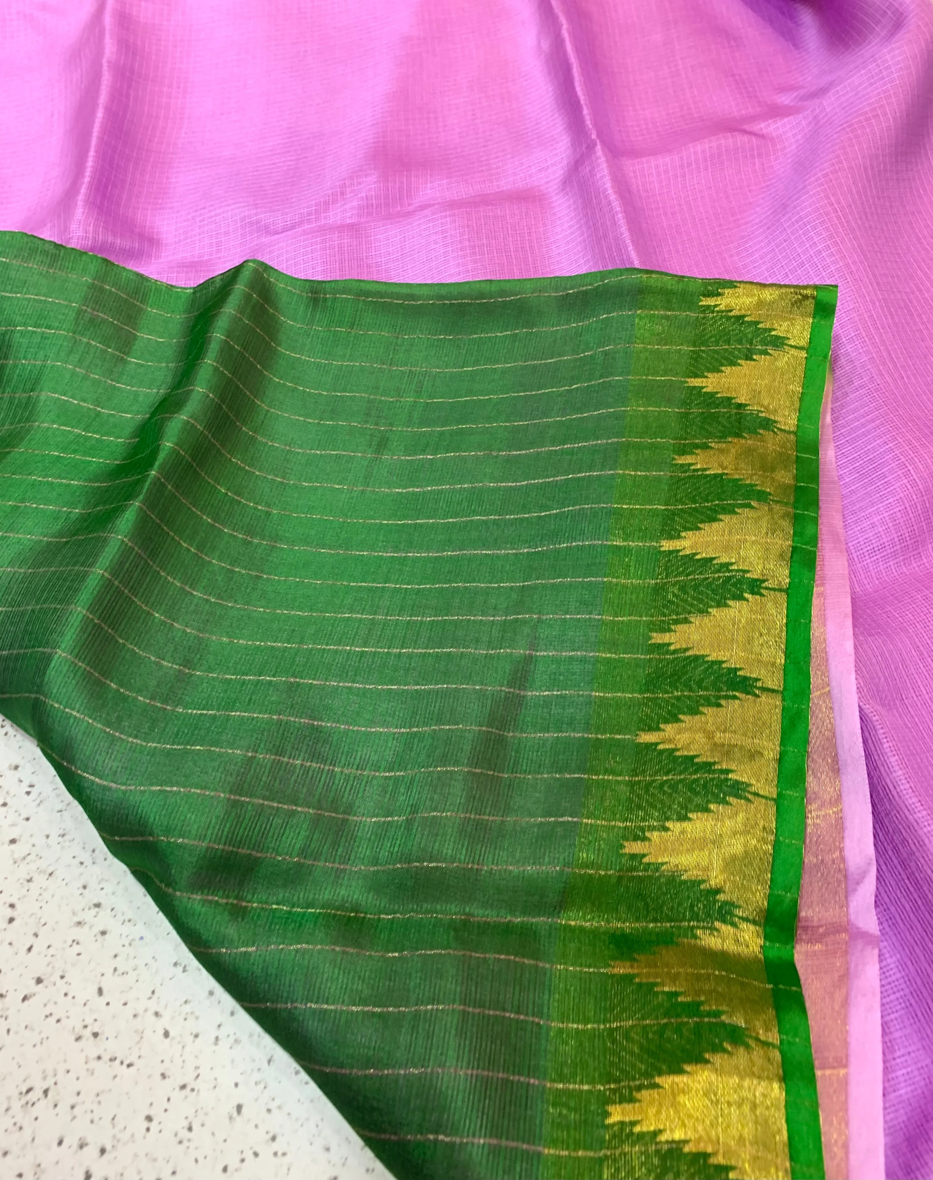 Pure kota silk saree with temple border