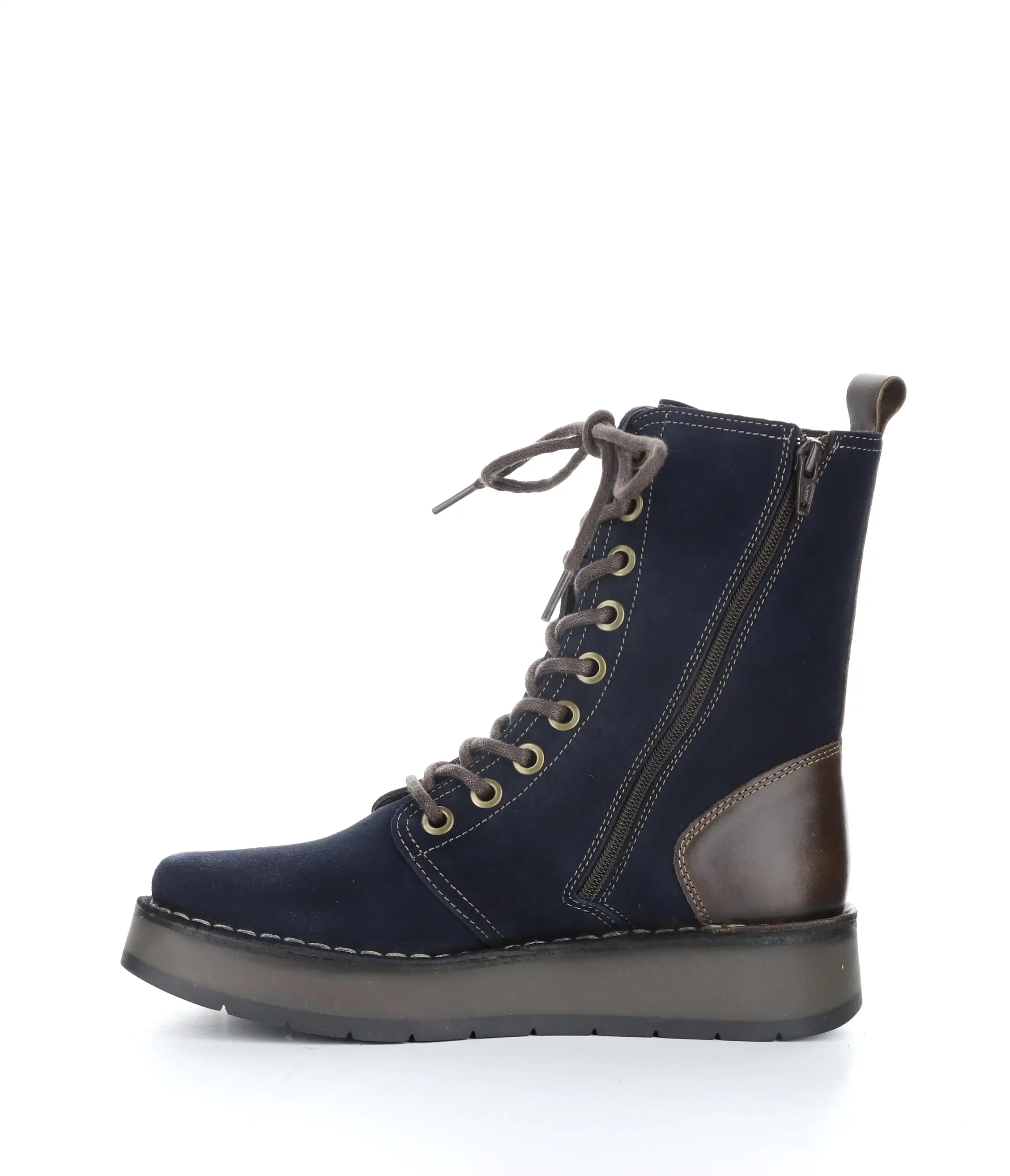 RAMI043FLY 007 NAVY/DK BROWN Lace-up Boots