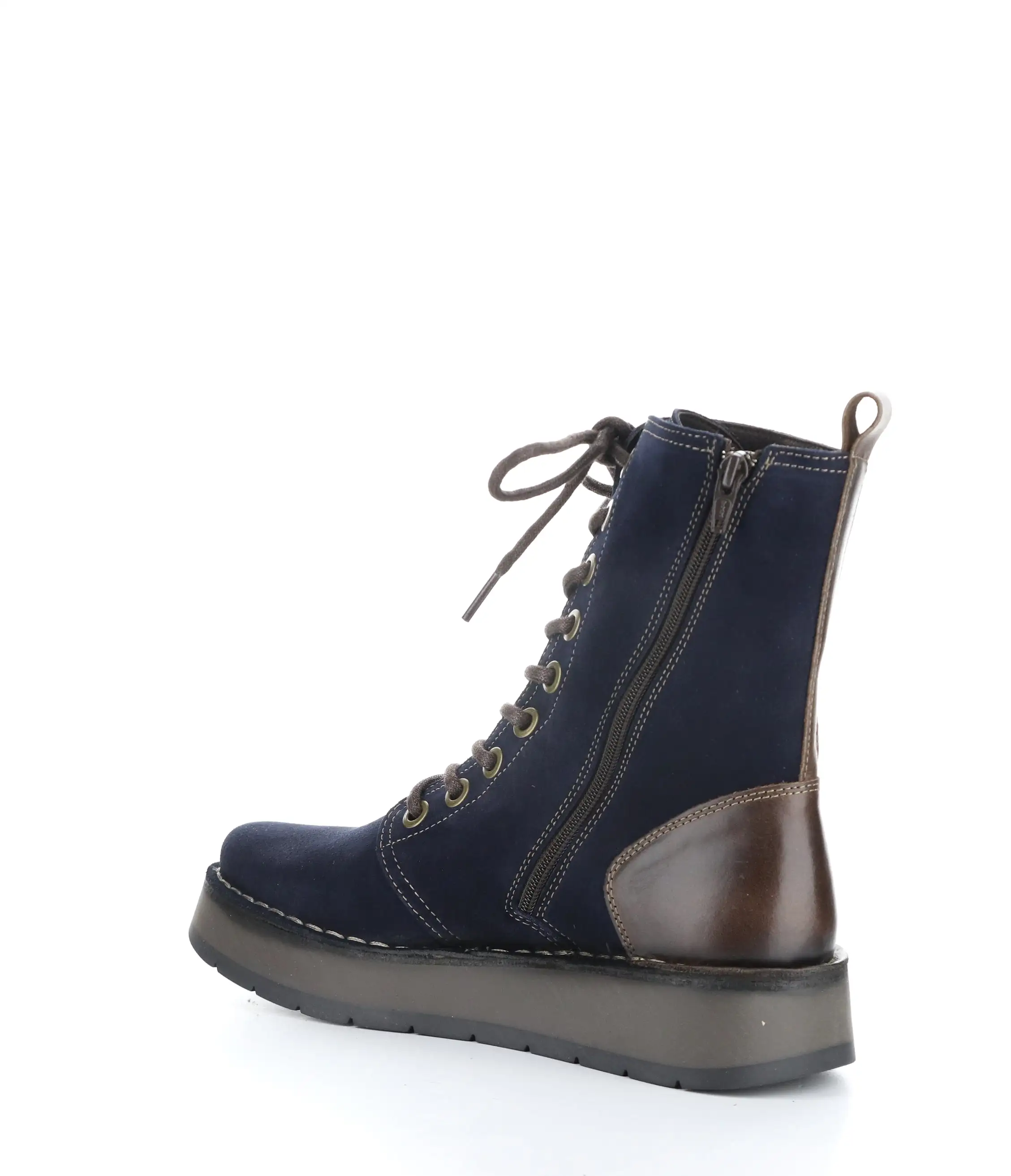 RAMI043FLY 007 NAVY/DK BROWN Lace-up Boots