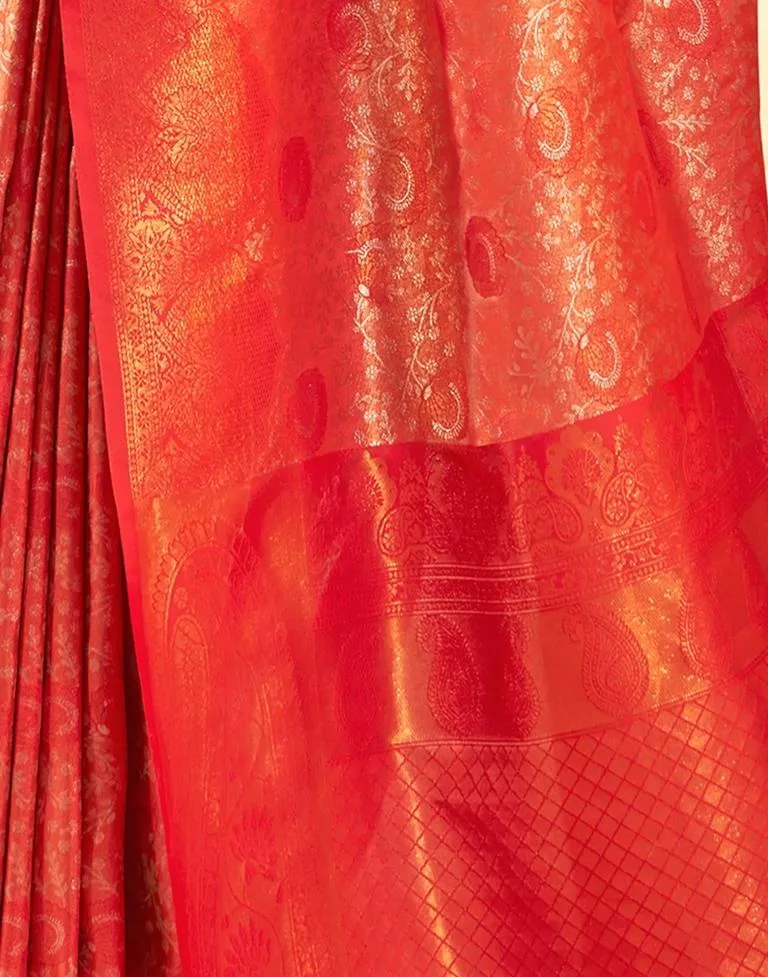 Red Silk Woven Sarees