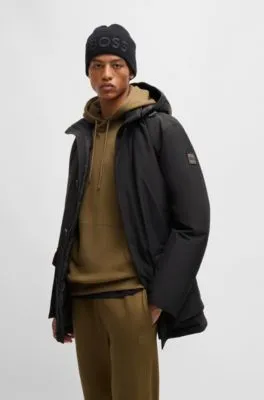 Regular-fit parka in water-repellent ottoman fabric