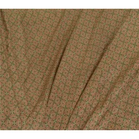 Sanskriti Vintage Green Indian Sarees 100% Pure Silk Printed Sari Craft Fabric