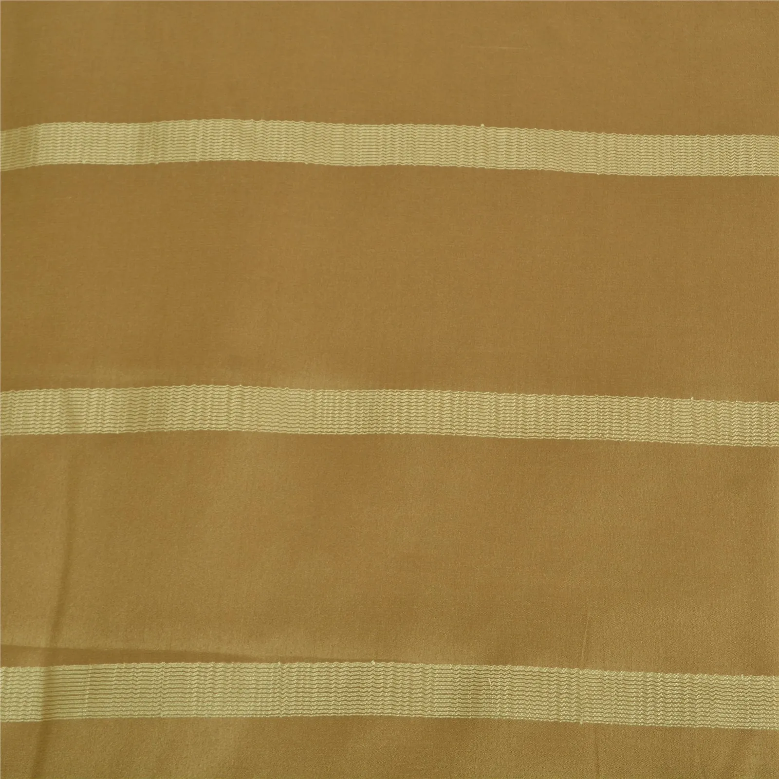 Sanskriti Vintage Khaki Indian Sarees 100% Pure Silk Woven Sari 5 YD Fabric