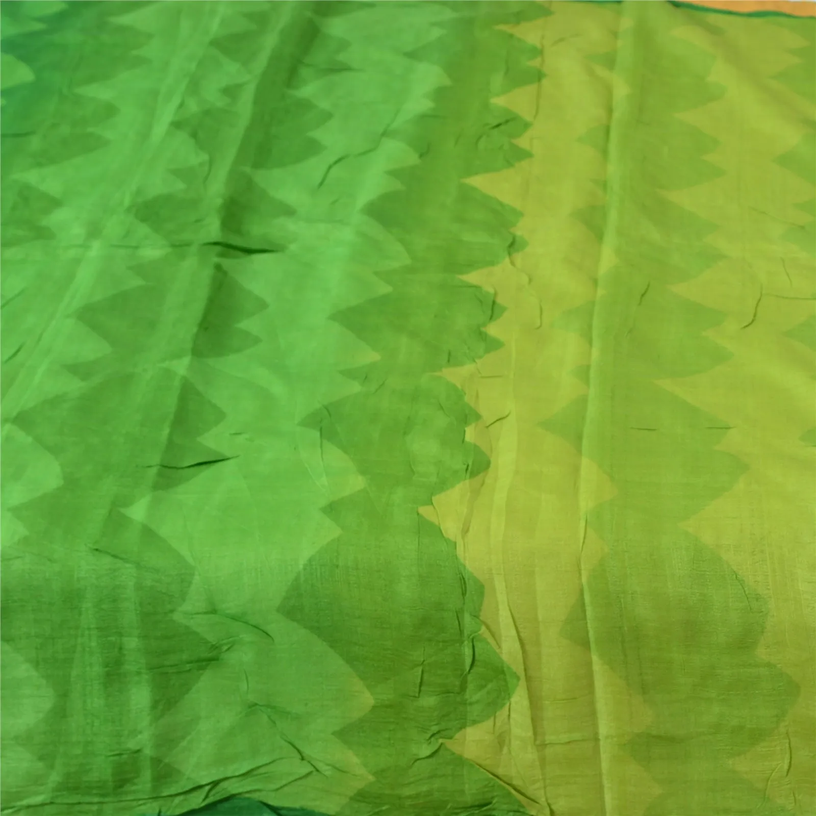 Sanskriti Vintage Sarees Indian Cream Pure Silk Printed Sari 5yd Craft Fabric