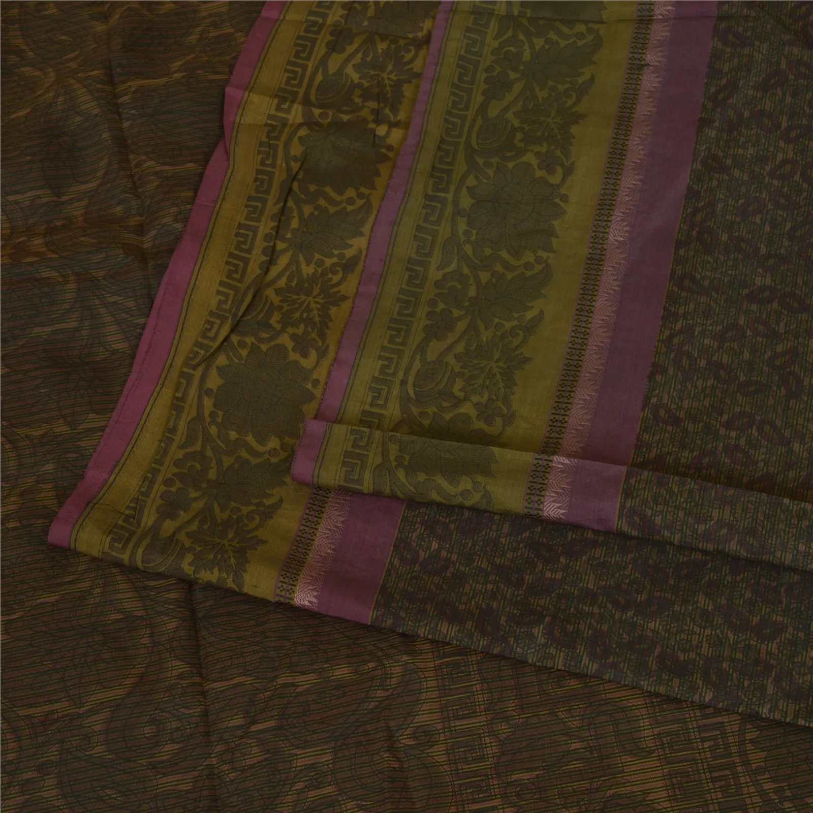 Sanskriti Vintage Sarees Pure Silk Quilting Felting Craft Fabric Printed Sari