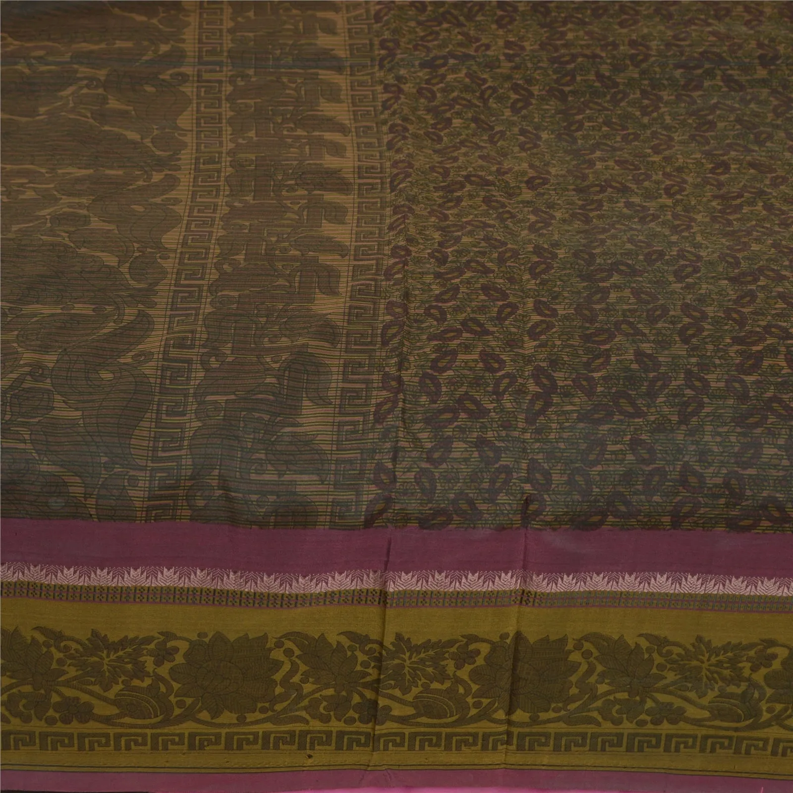 Sanskriti Vintage Sarees Pure Silk Quilting Felting Craft Fabric Printed Sari