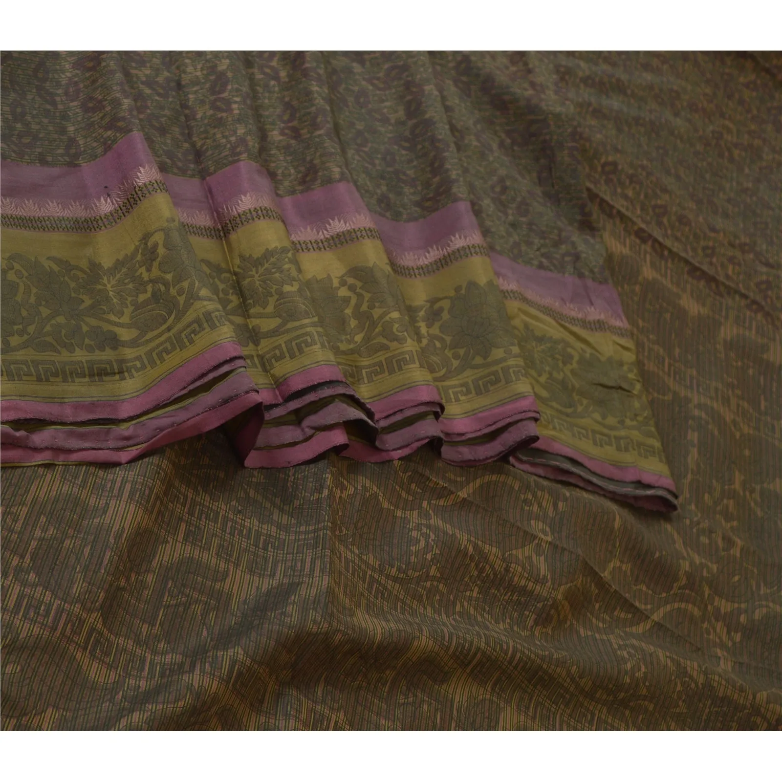 Sanskriti Vintage Sarees Pure Silk Quilting Felting Craft Fabric Printed Sari