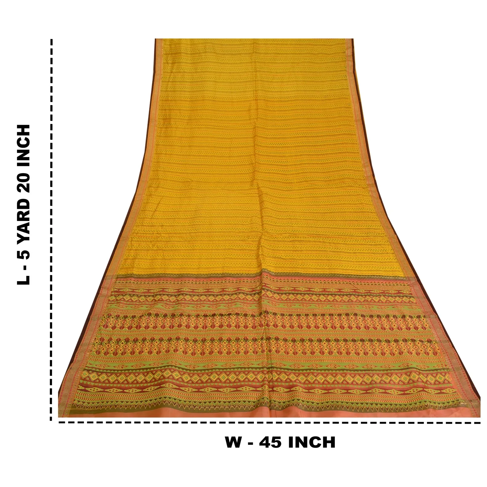 Sanskriti Vintage Yellow Sarees Pure Silk Painted Woven Zari Premium Sari Fabric