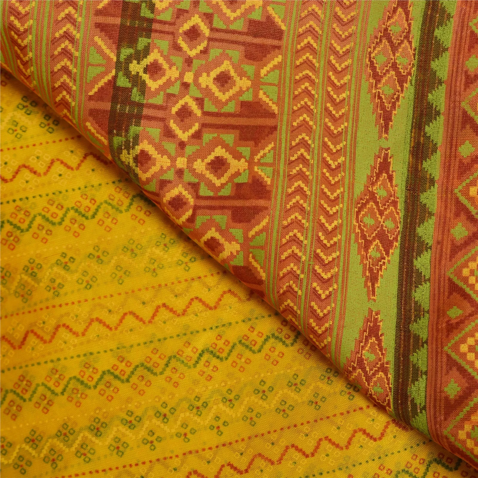 Sanskriti Vintage Yellow Sarees Pure Silk Painted Woven Zari Premium Sari Fabric