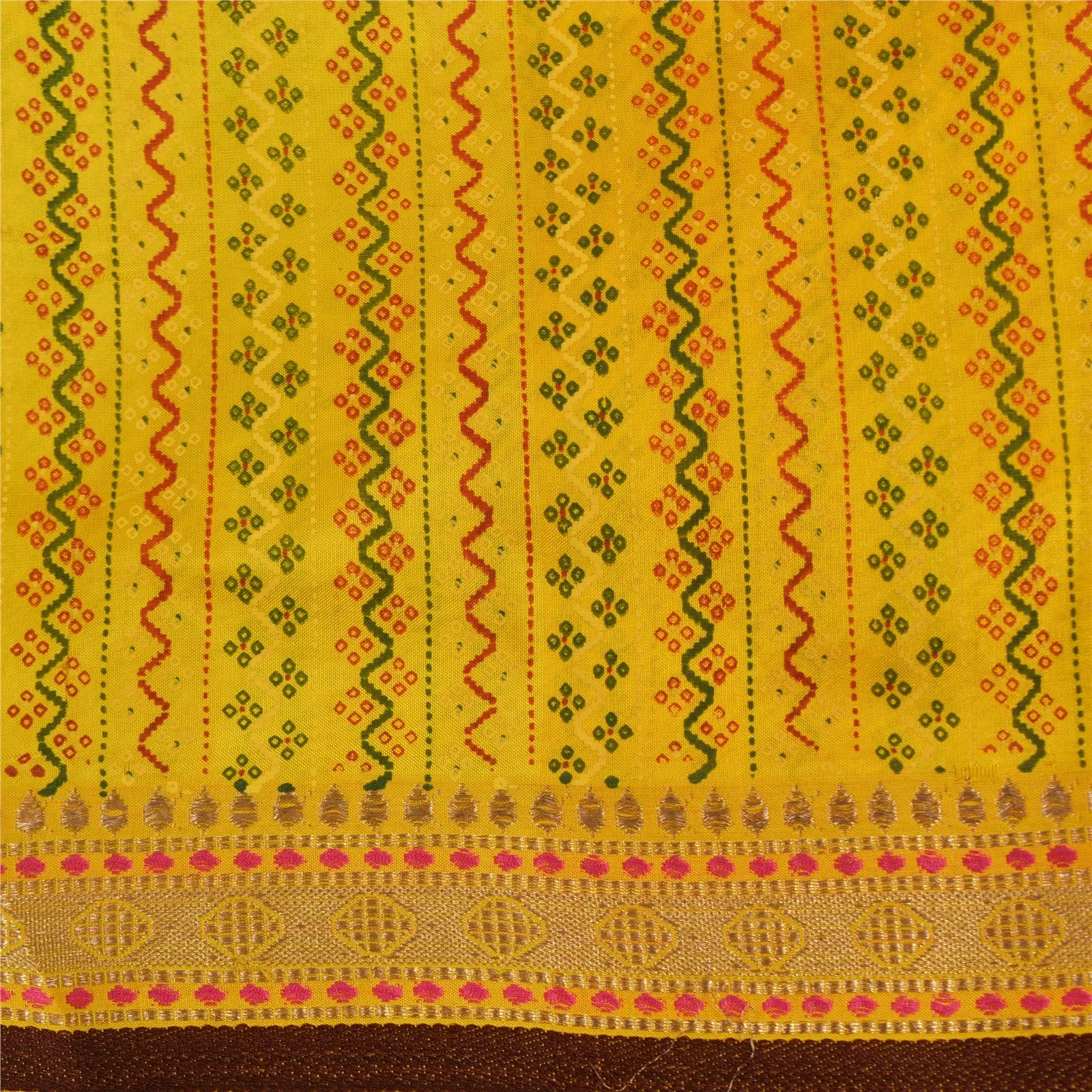 Sanskriti Vintage Yellow Sarees Pure Silk Painted Woven Zari Premium Sari Fabric