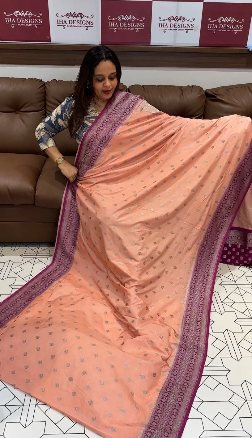 SEMI BANARASI SAREES - IHA 13916