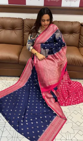 SEMI BANARASI SAREES - IHA 13916