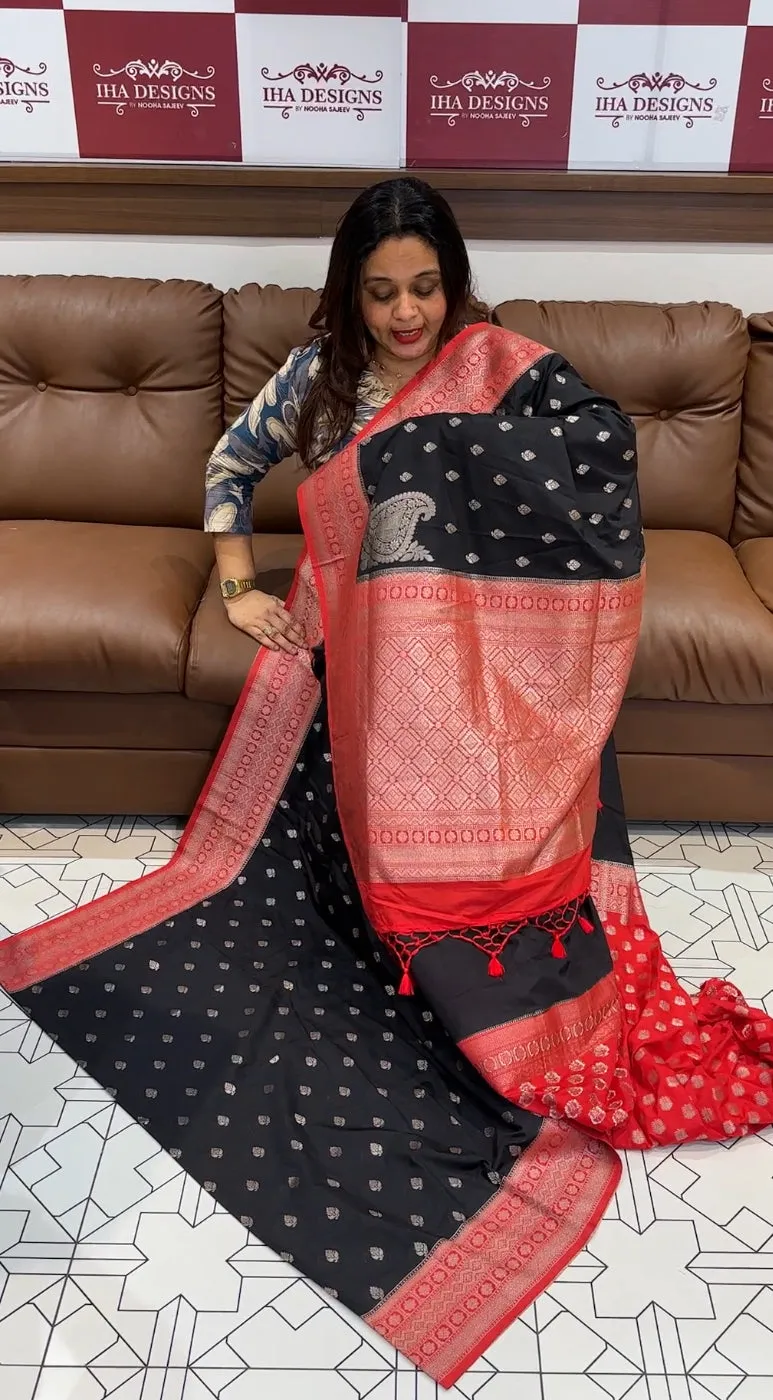 SEMI BANARASI SAREES - IHA 13916