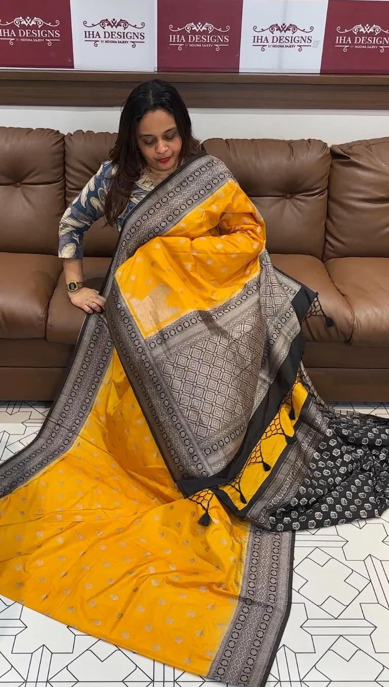 SEMI BANARASI SAREES - IHA 13916