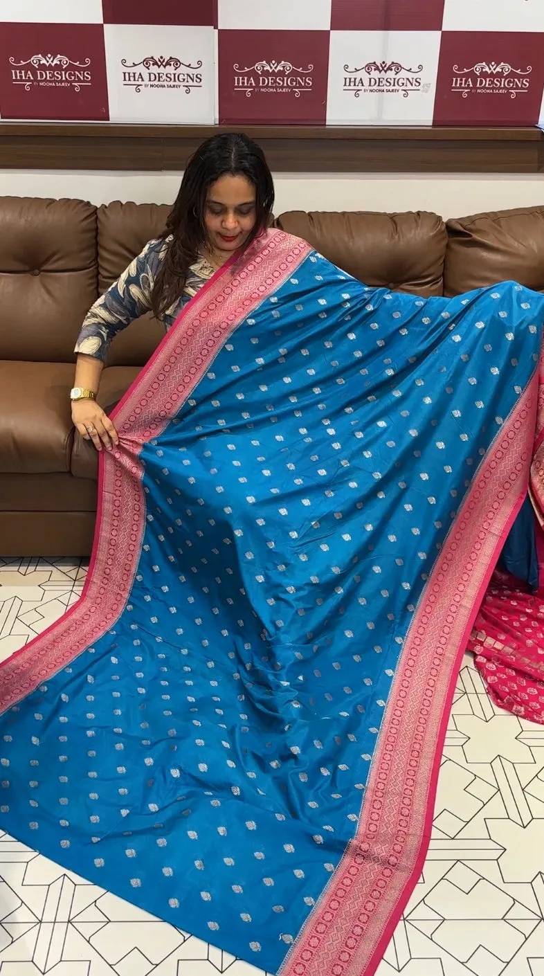 SEMI BANARASI SAREES - IHA 13916