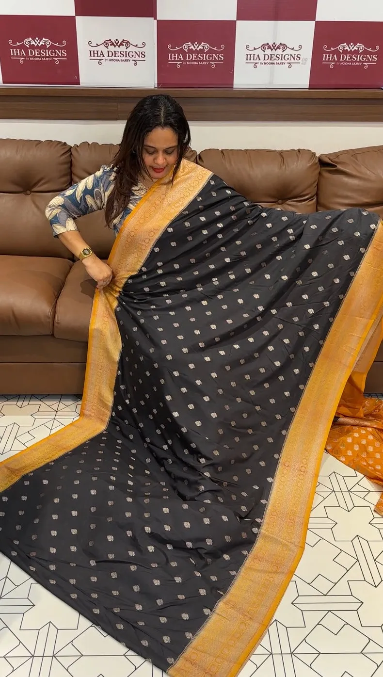 SEMI BANARASI SAREES - IHA 13916