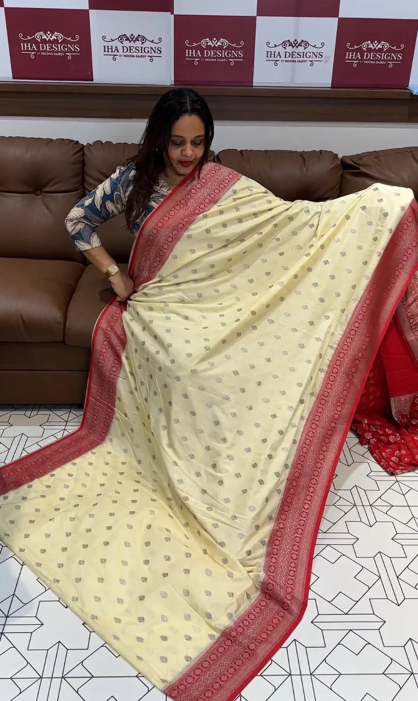 SEMI BANARASI SAREES - IHA 13916