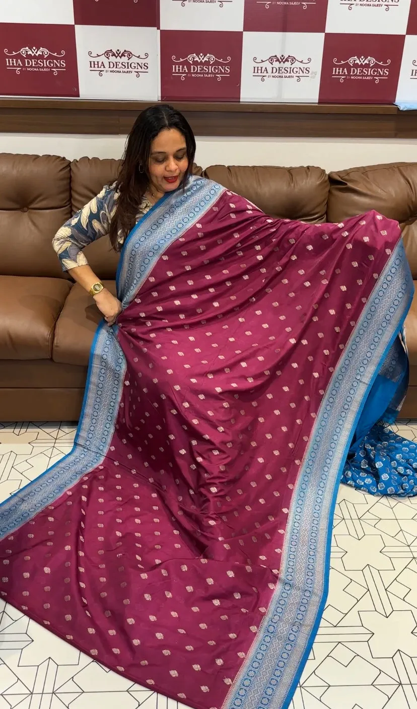 SEMI BANARASI SAREES - IHA 13916