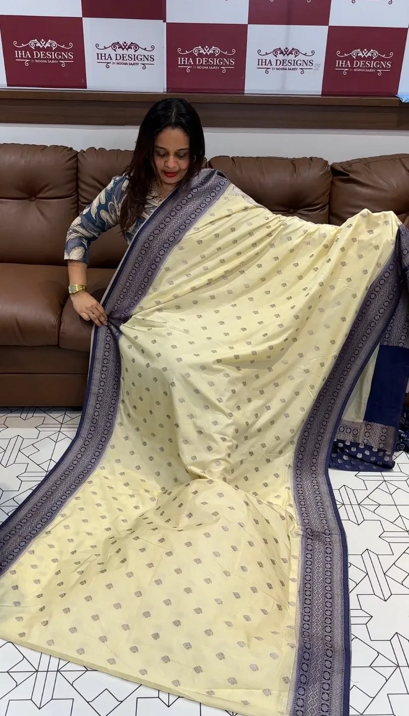 SEMI BANARASI SAREES - IHA 13916