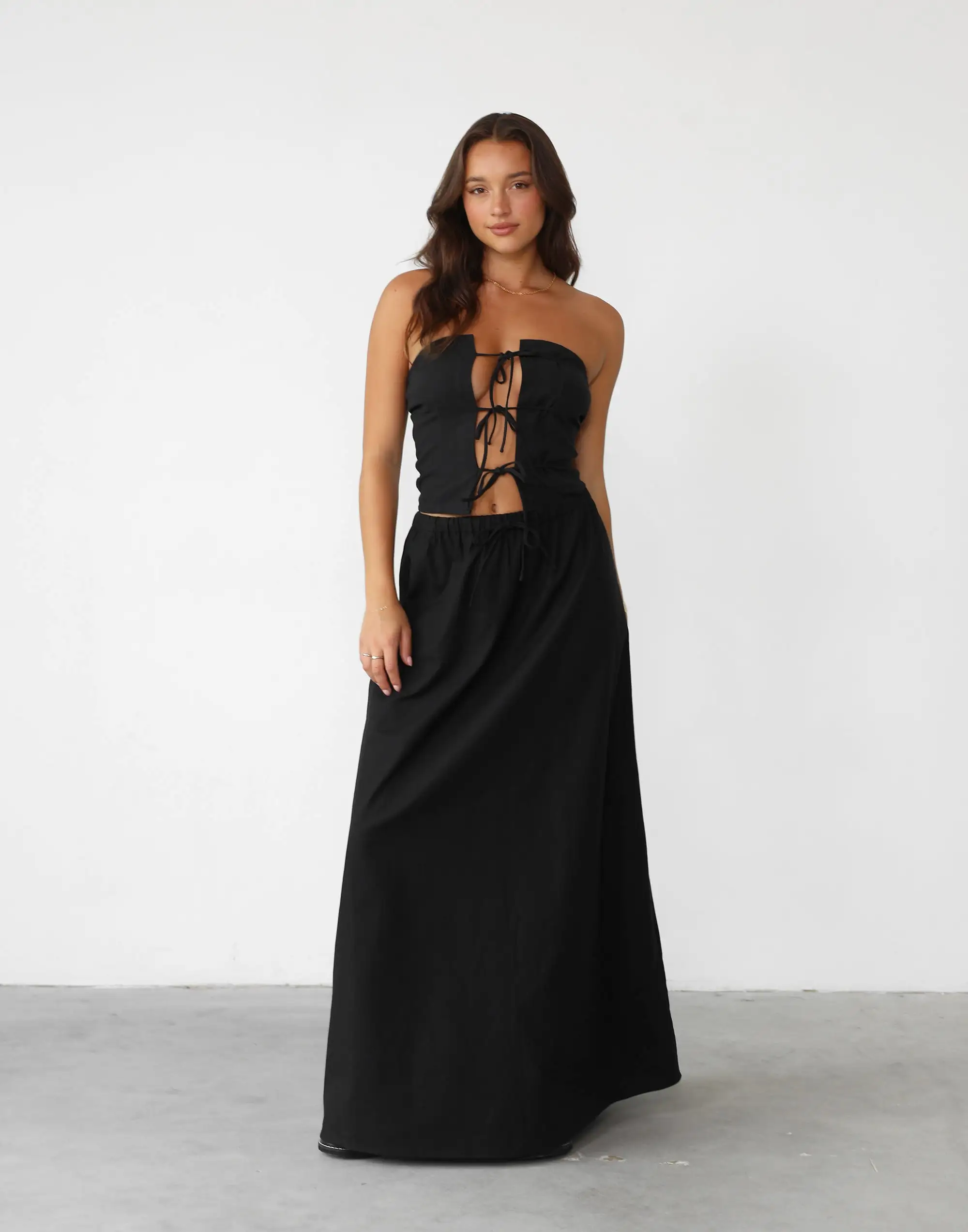 Serene Maxi Skirt (Onyx)- By Lioness