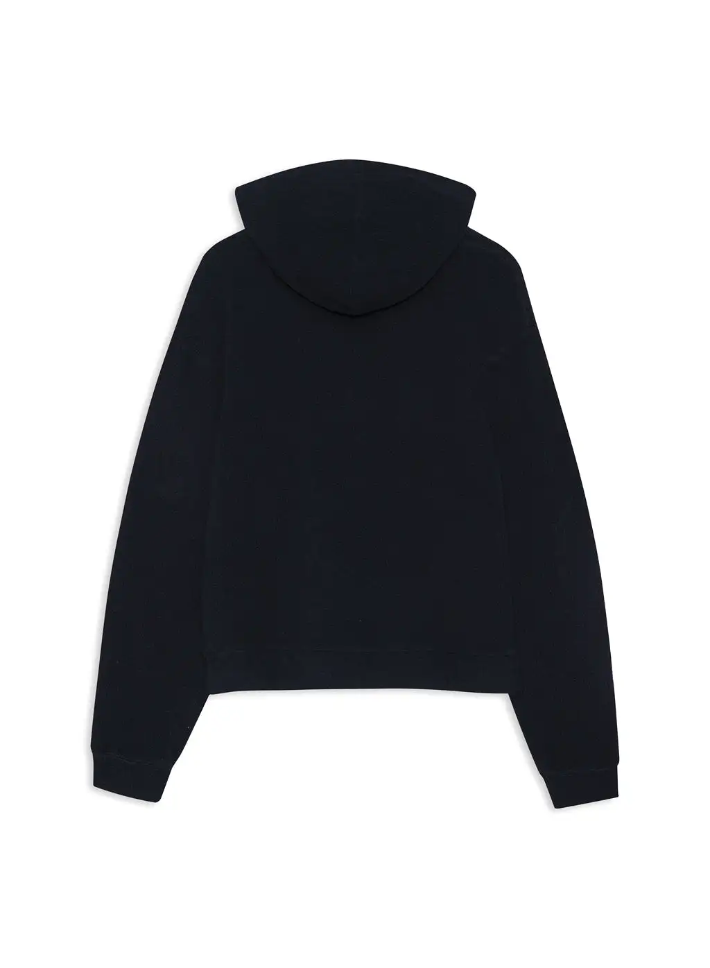 Sherpa Cropped Side Slit Hoodie in New Navy