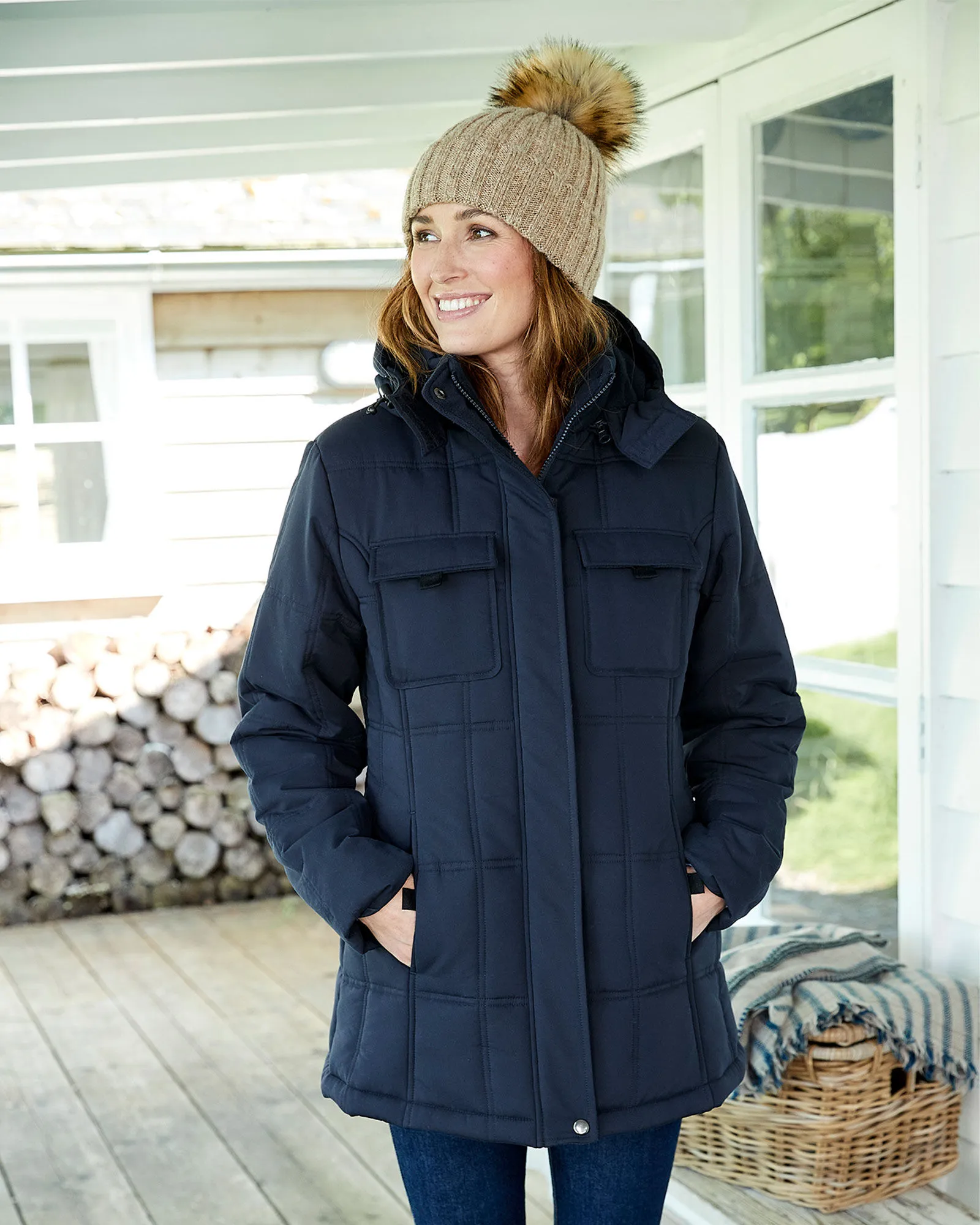 Short Padded Hooded Coat