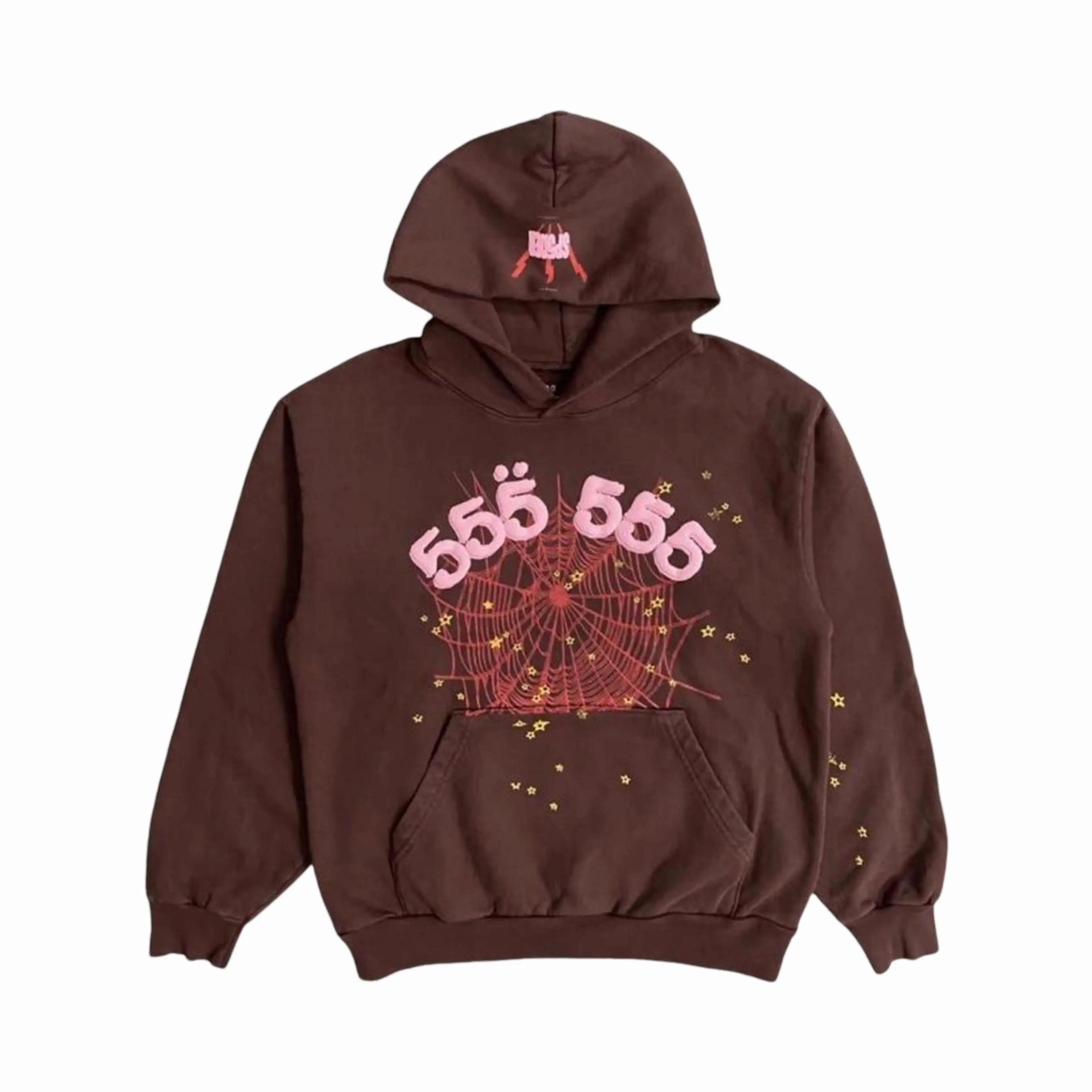 Sp5der 'Angel Number 555' Pullover Hoodie Brown SS22