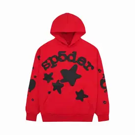 Sp5der 'Beluga' Pullover Hoodie Red / Black FW23