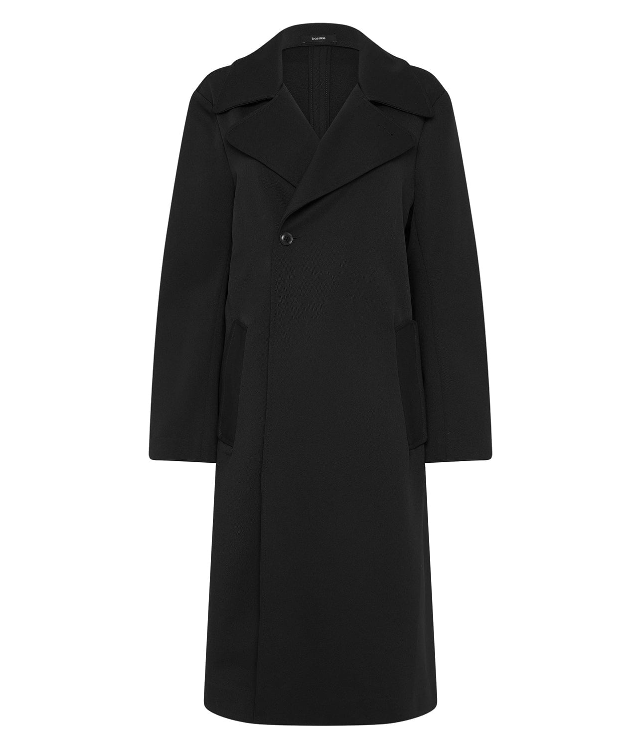 STRETCH TWILL TRENCH COAT- BLACK