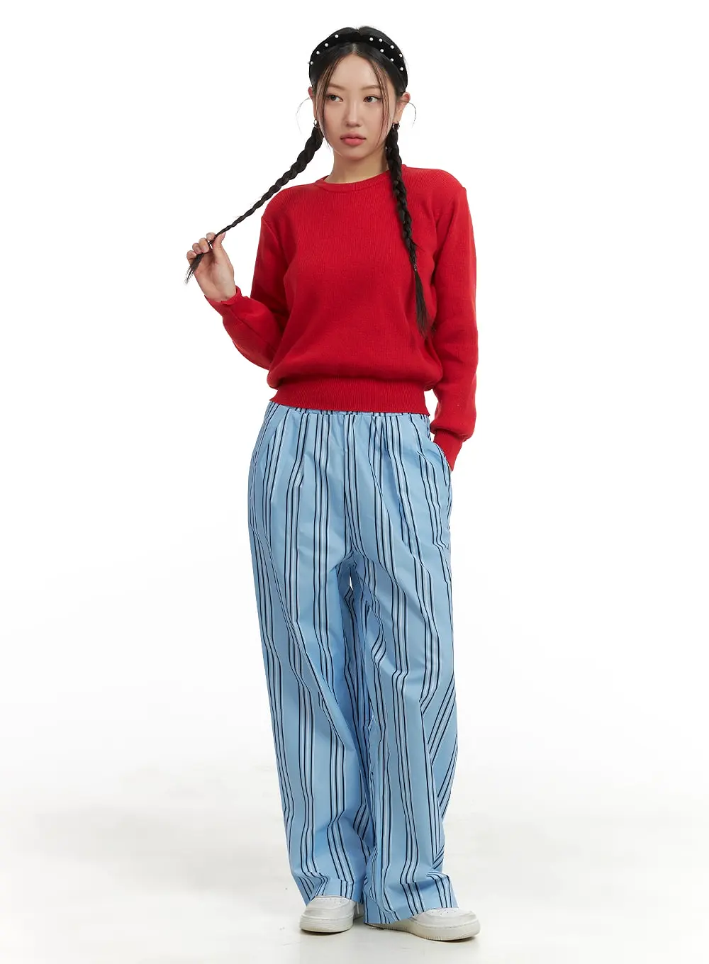 Striped Cotton Pocket Pants OM429