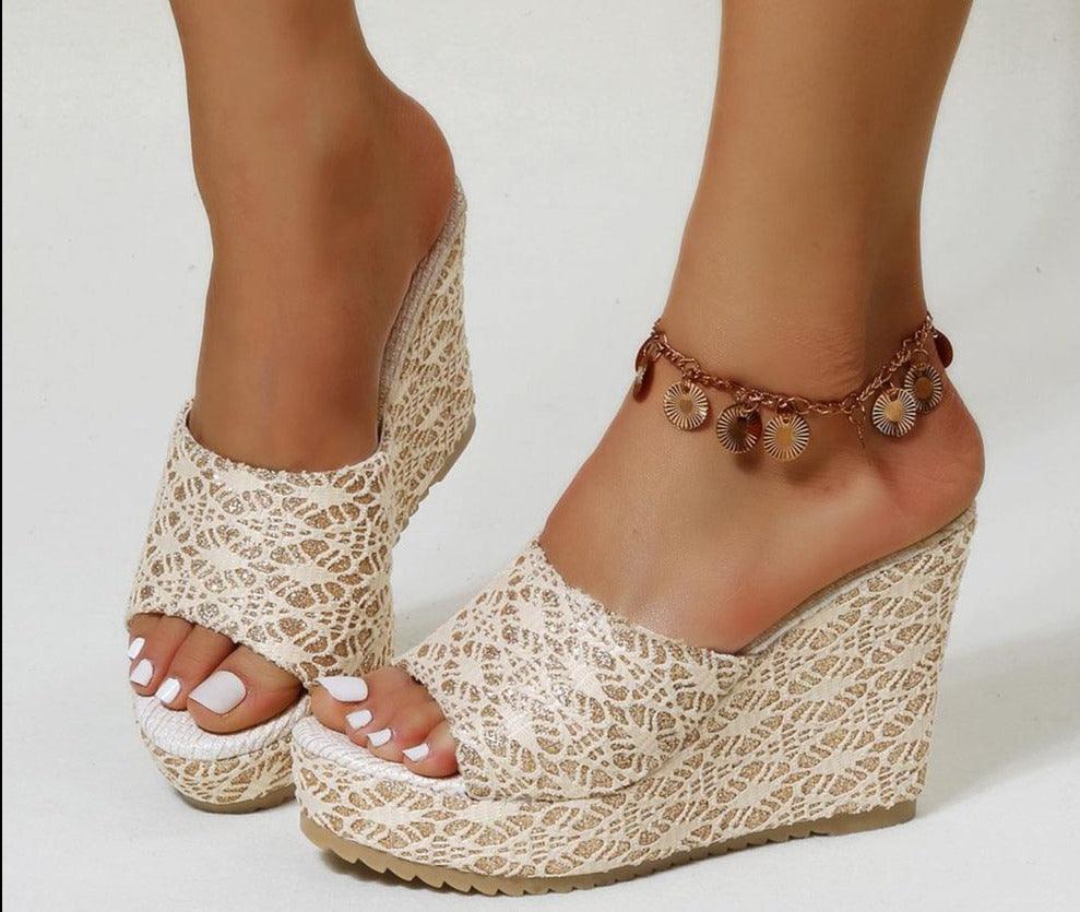 Stylish Printed Wedge Shoes