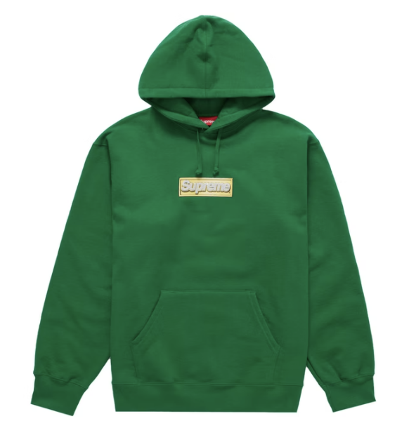 Supreme Bling Box Logo Hooded Sweatshirt Green