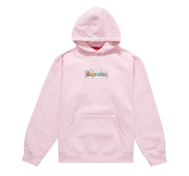 Supreme Bling Box Logo Hooded Sweatshirt Light Pink