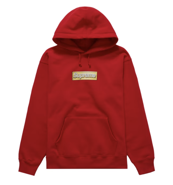 Supreme Bling Box Logo Hooded Sweatshirt Red