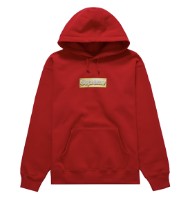 Supreme Bling Box Logo Hooded Sweatshirt Red