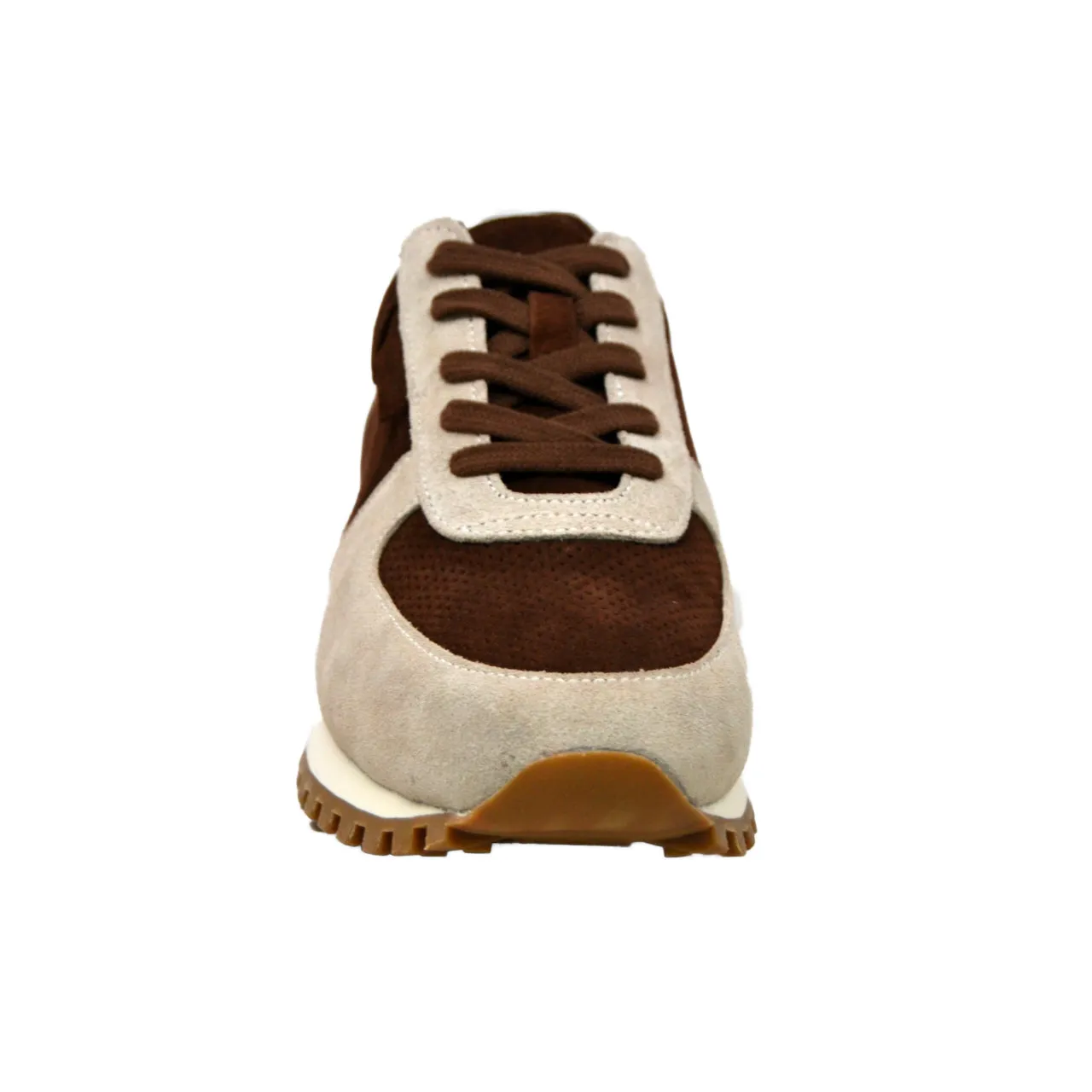 Surrey Brown & Bone Suede Sneakers - Stylish and Comfortable Footwear