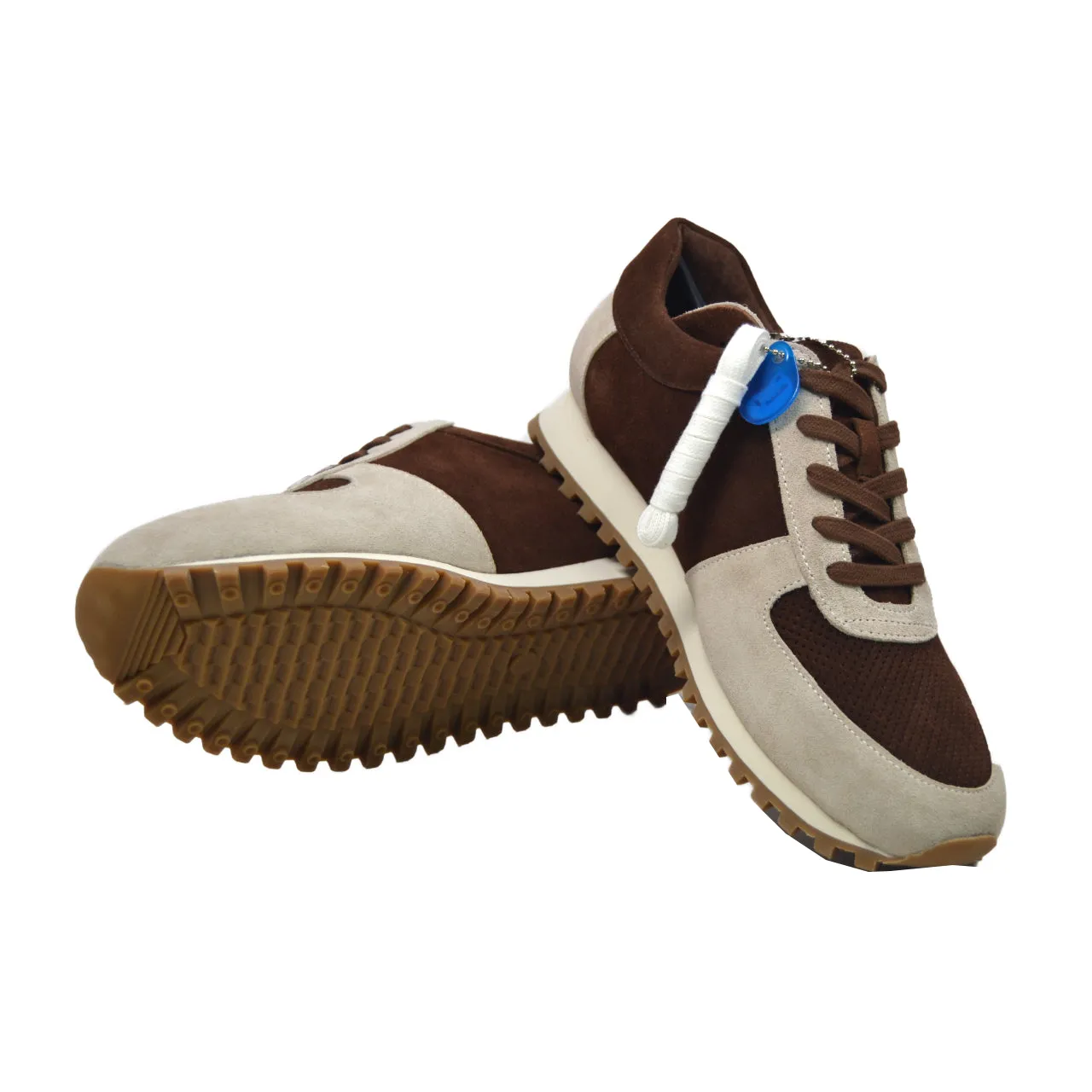 Surrey Brown & Bone Suede Sneakers - Stylish and Comfortable Footwear