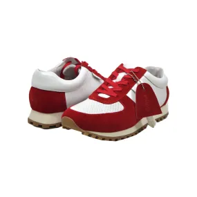 Surrey Red & White Sneakers with Leather and Suede Blend