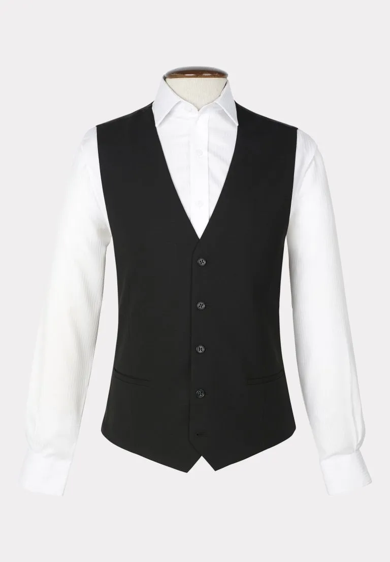 Tailored Fit Black Waistcoat