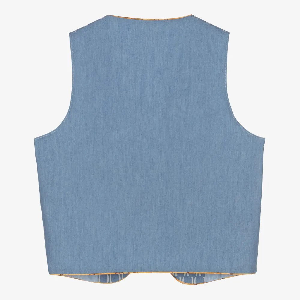 Teen Blue Chambray Waistcoat