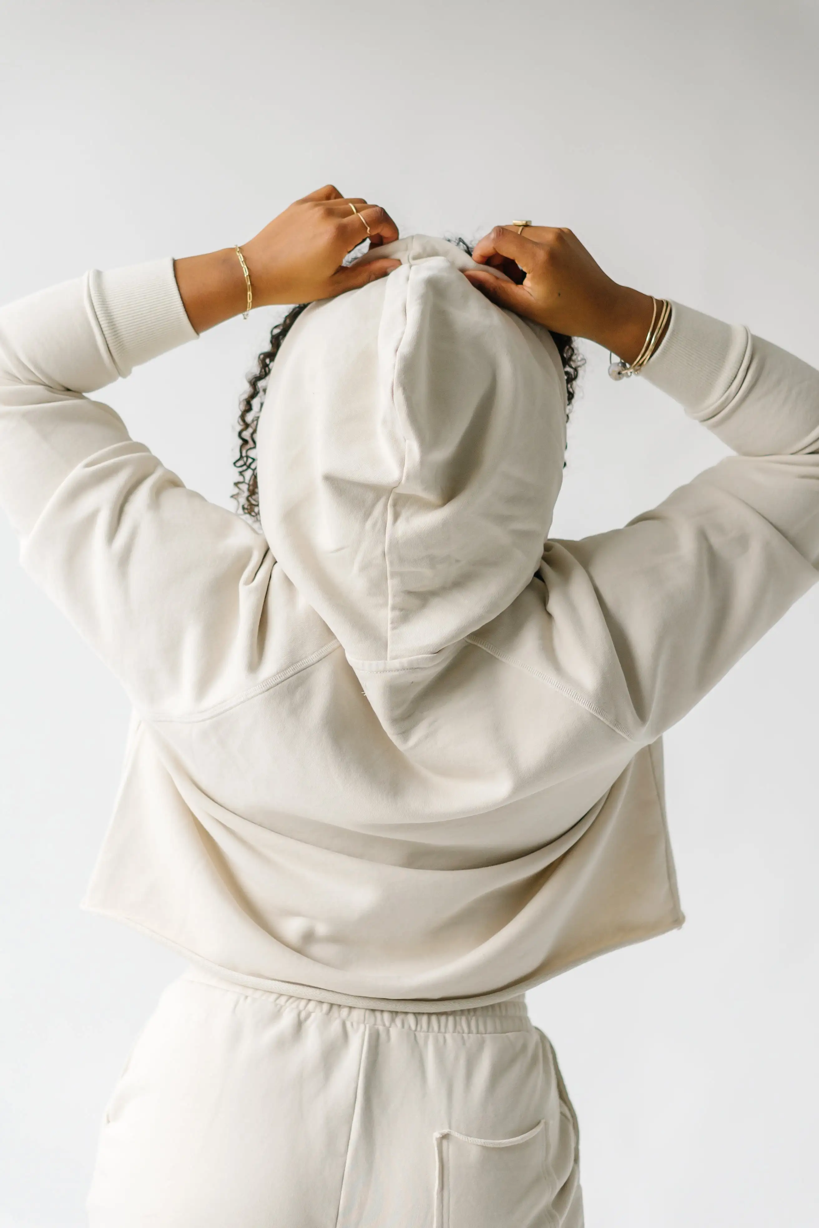 The Hansel Cropped Hoodie in Bone